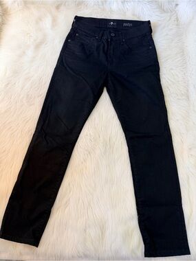 7 For All Mankind Paxtyn Black Slim Straight Jeans 28